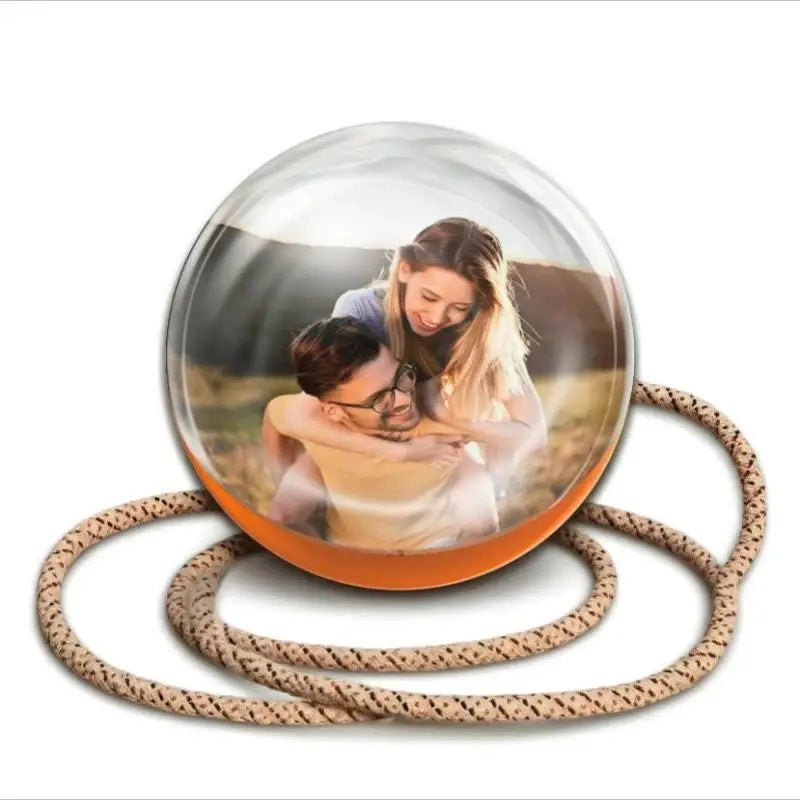 A family video playing in the Cherish Orb, close up